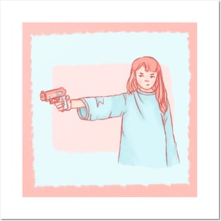 girl with a gun Posters and Art